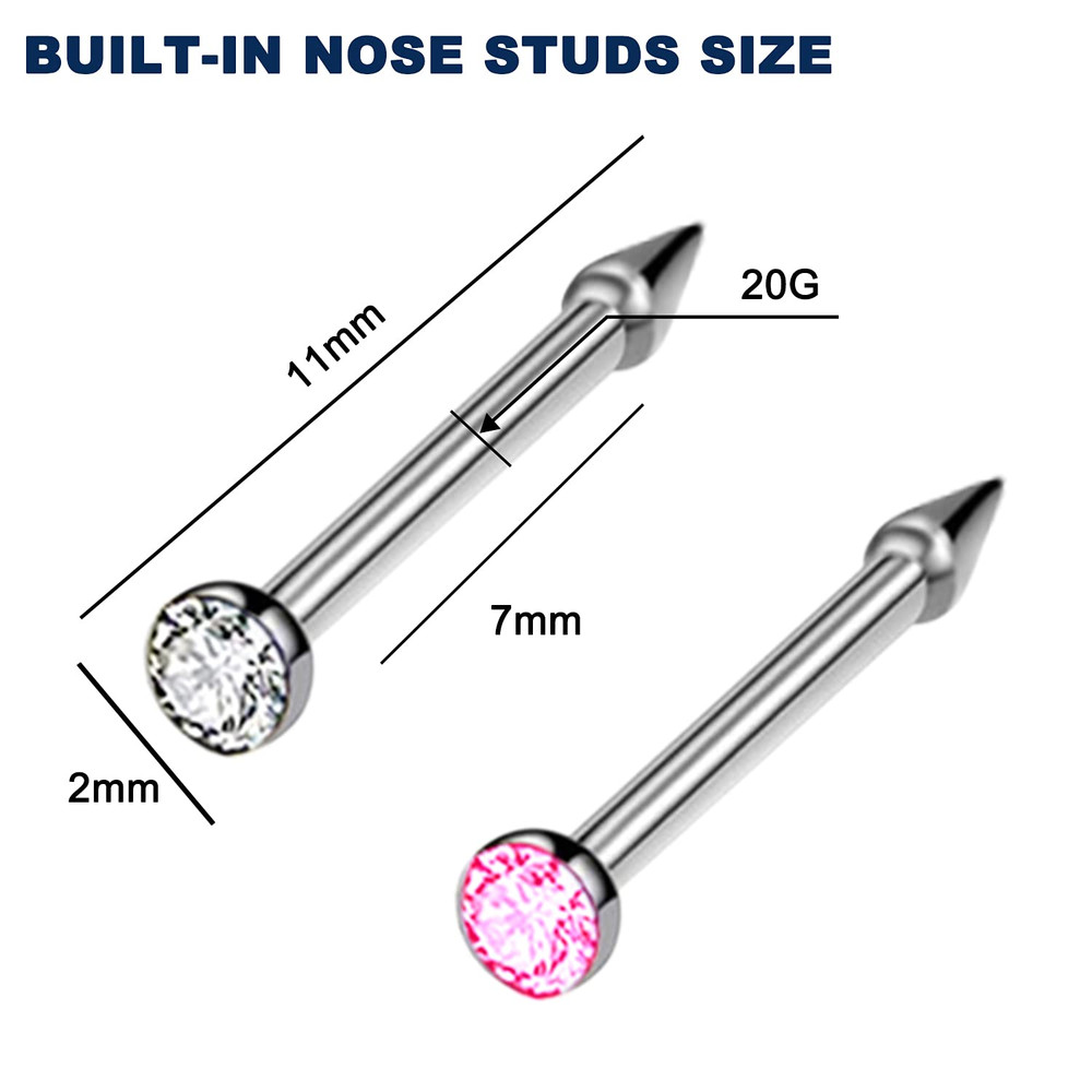 4-Pack Disposable Self Piercing Kit with Built-In Nose Studs, Very Safe Piercing