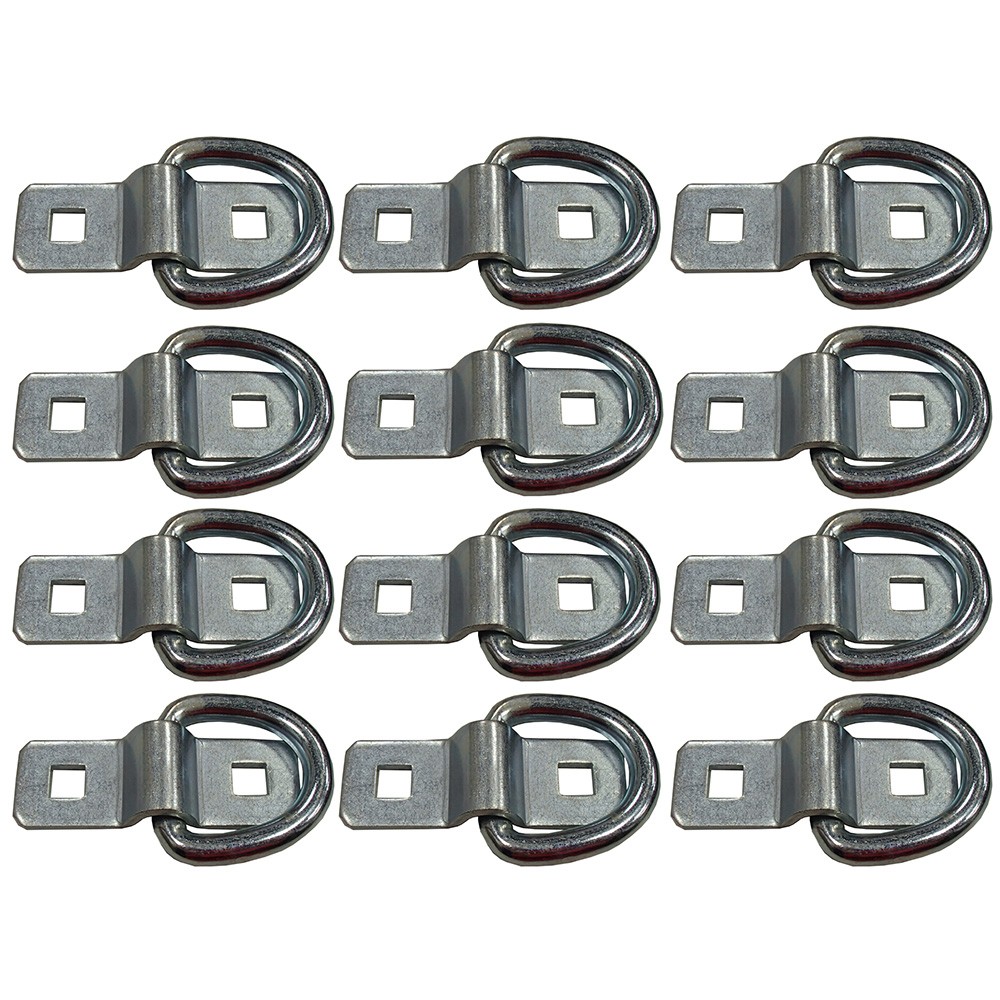12 D Rings 3/8" Bolt On Toy Hauler QUAD ATV Tie Down Flatbed Trailer Strap Ring