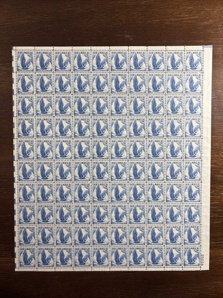 C48 US Air Mail Mint Sheet, Eagle In Flight, Blue, Mint NH