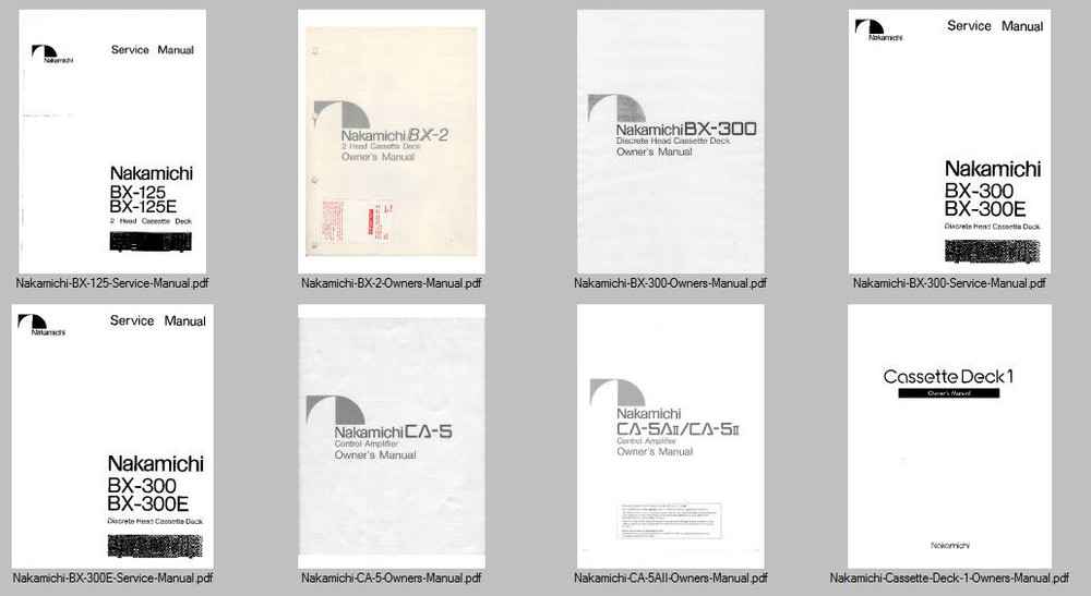 Nakamichi HiFi service manuals Computer DVD