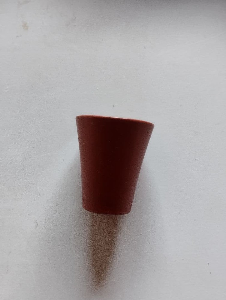 Reddish-brown ceramic sake bottle and 4-piece choko set