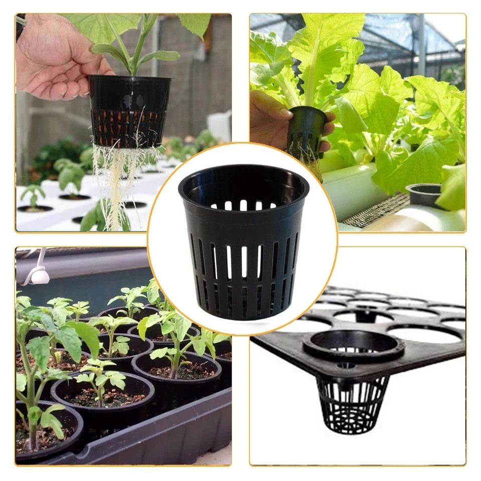 5 Inch Net Cups (12 Pack), Net Pots for Hydroponics, Orchids Mesh Baskets Pot...