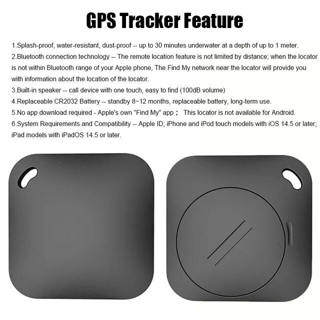 Bluetooth GPS Tracker. Works with Apple Find My APP (Accurate Easy Use Tracker)