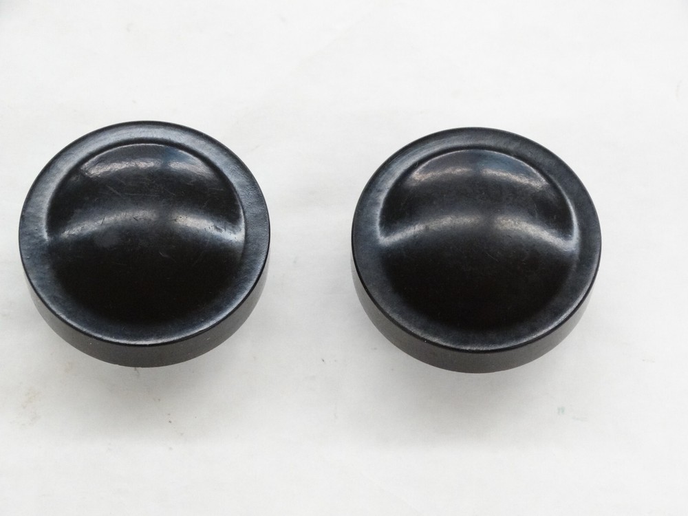 2 Vintage 1 3/4" Smooth Black Threaded Machine knobs, Attachment Knob/ Handle