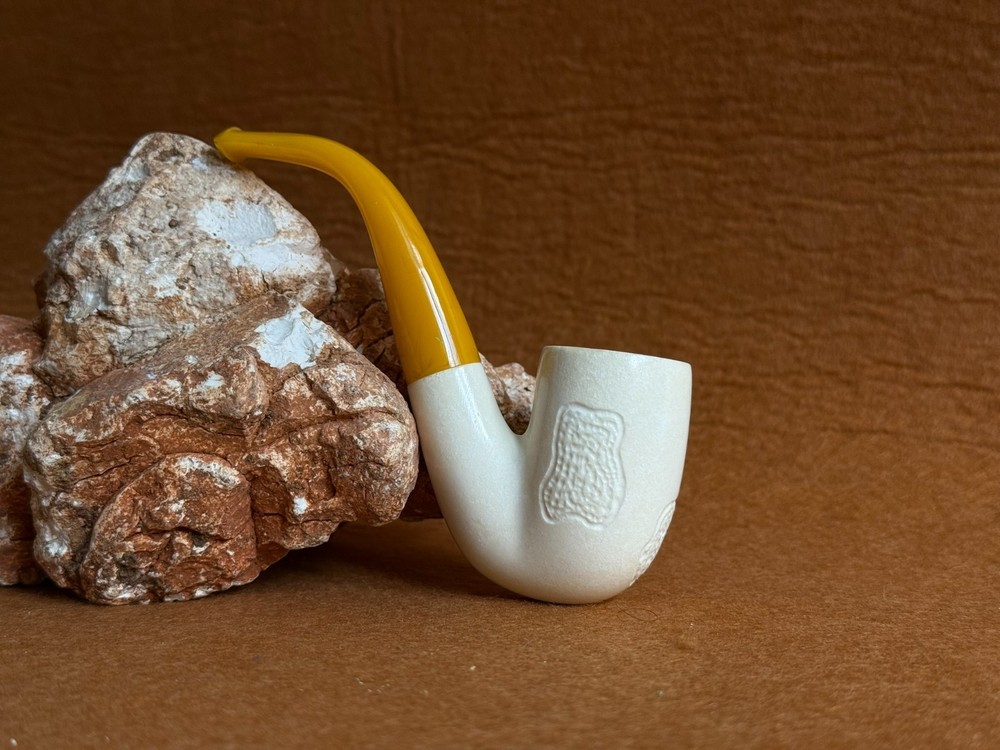 Handmade Meerschaum Pipe –Billard Custom Design Full Bend with Fitted Case
