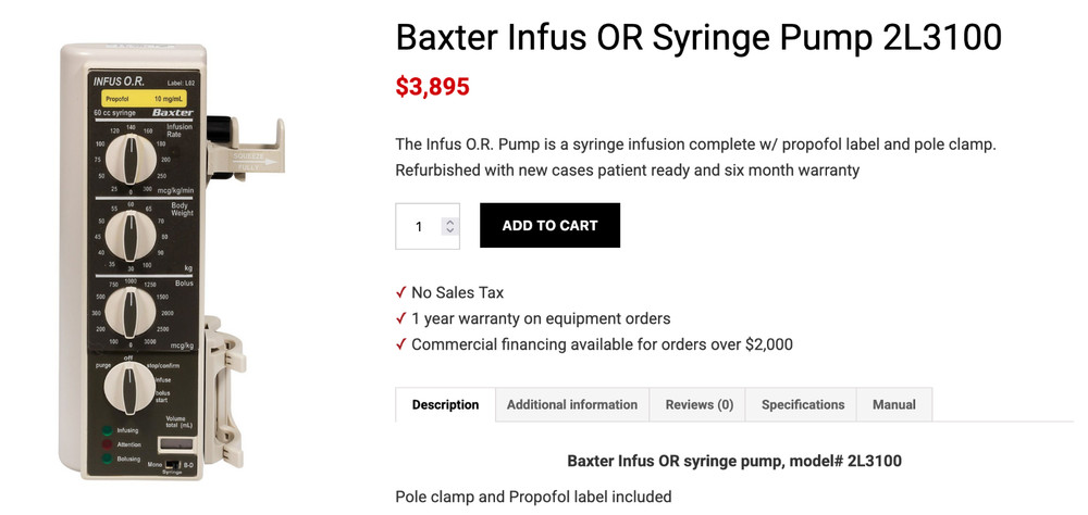 Baxter Infus OR Infusion Syringe Pump