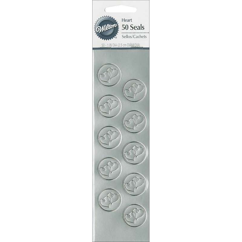 Seals 50/Pkg Silver Heart