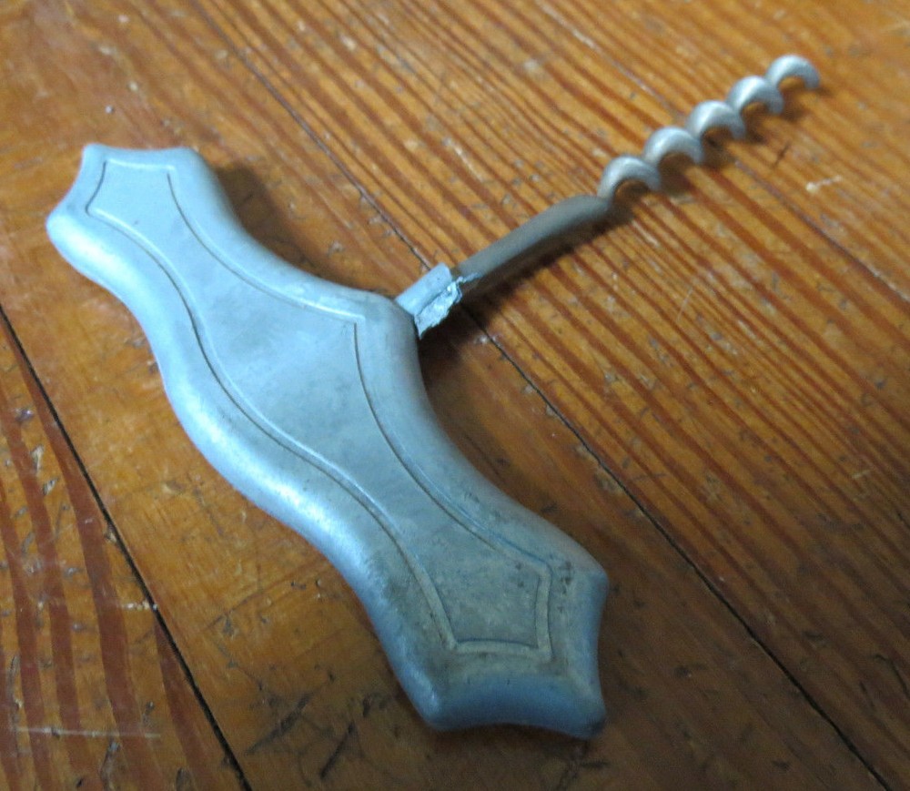 OLD CORKSCREW with METAL ART DECO HANDLE