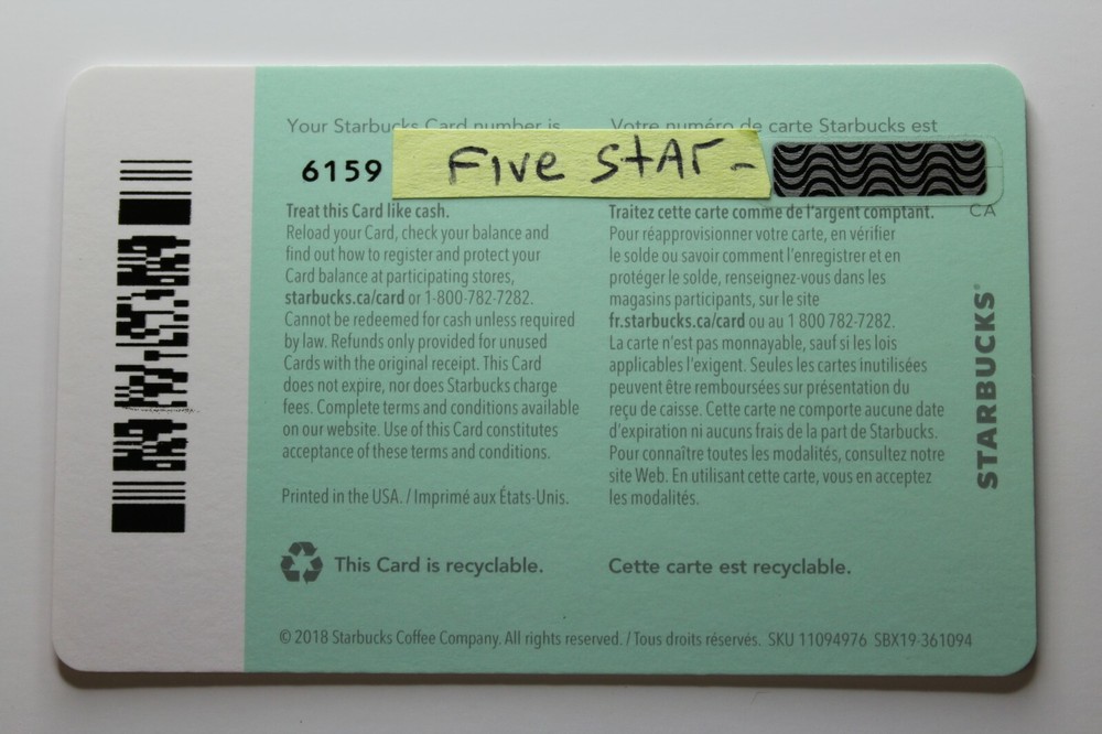 Starbucks Card CN 6159 - Just Because 2018