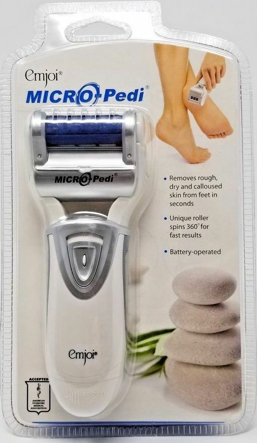 Emjoi Micro Pedi White Callus Remover w/ Extra Coarse Roller & Extension Handle
