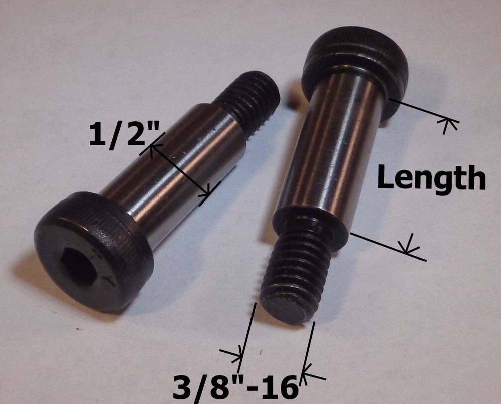(2) 1/2" x 1-1/4" Alloy Socket Shoulder Stripper Bolt Black Oxide 3/8"-16 Thread