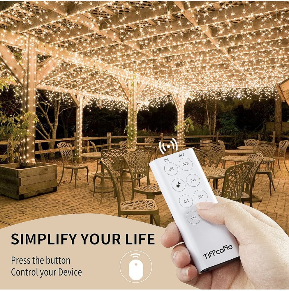 Outdoor Light Sensor Timer Outlet, 100ft Range Remote Control, Weatherproof