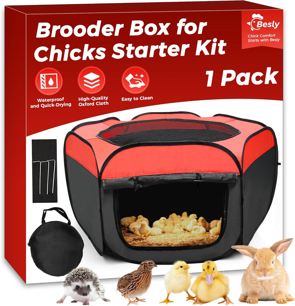Brooder Box for Chick, Large Brooder for 15 Chicks, Breathable Mesh Ventilation,