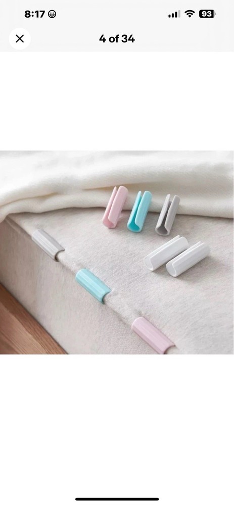 24-Pack Bed Sheet Holder Clips – Plastic Grippers Fasteners to Keep Sheets Snug