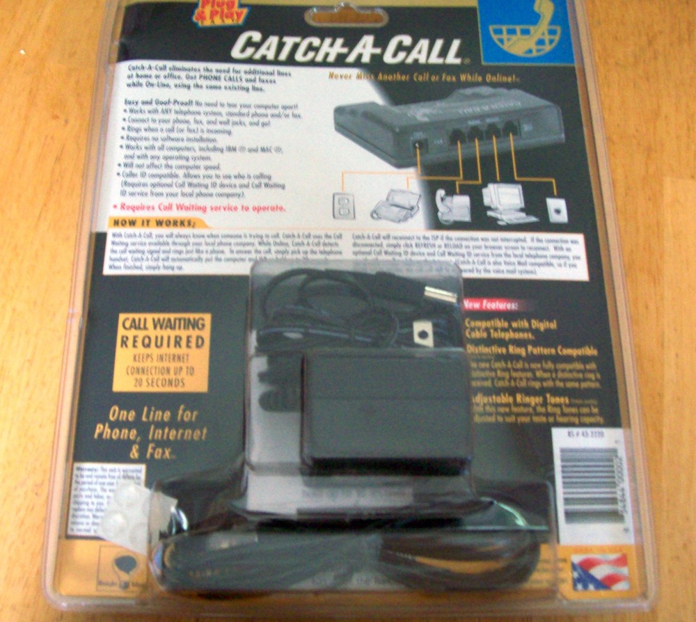OLD TECH! Catch-A-Call 1-LINE PHONE INTERNET FAX Computer/Browser Compatible NIP