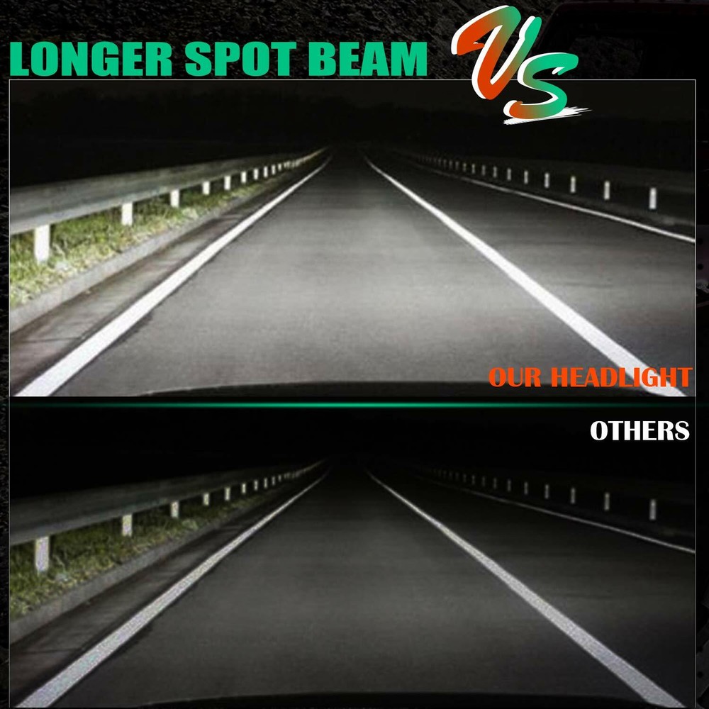 Pair 5" Flush Mount LED Work Light Bar Rear Bumper Reverse Pods Driving 4-Row