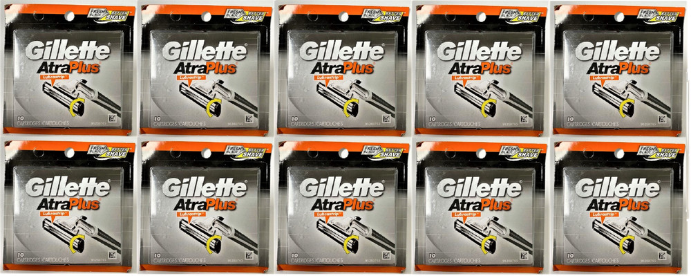 Gillette Atra Plus Refill Razor Blade Cartridges, 100 Count (Unboxed)