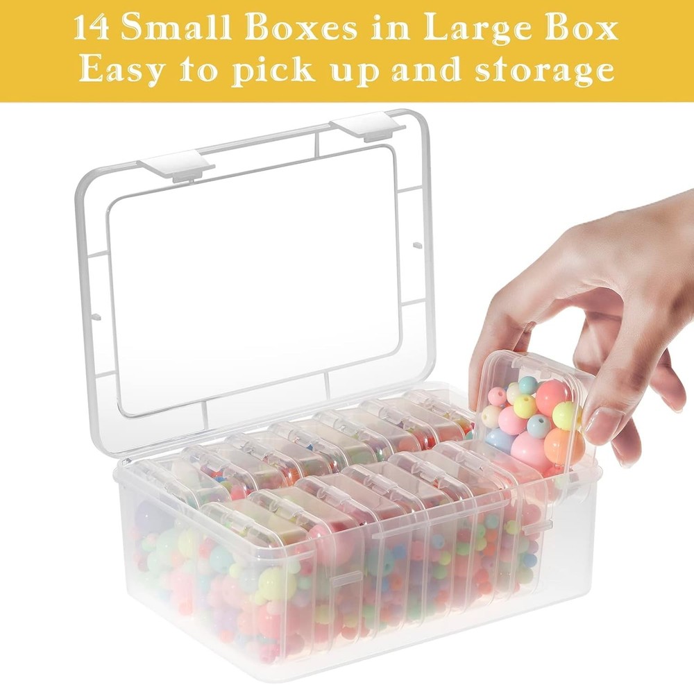 Versatile Mini Bead Storage Containers - Transparent, Stackable, Shatterproof