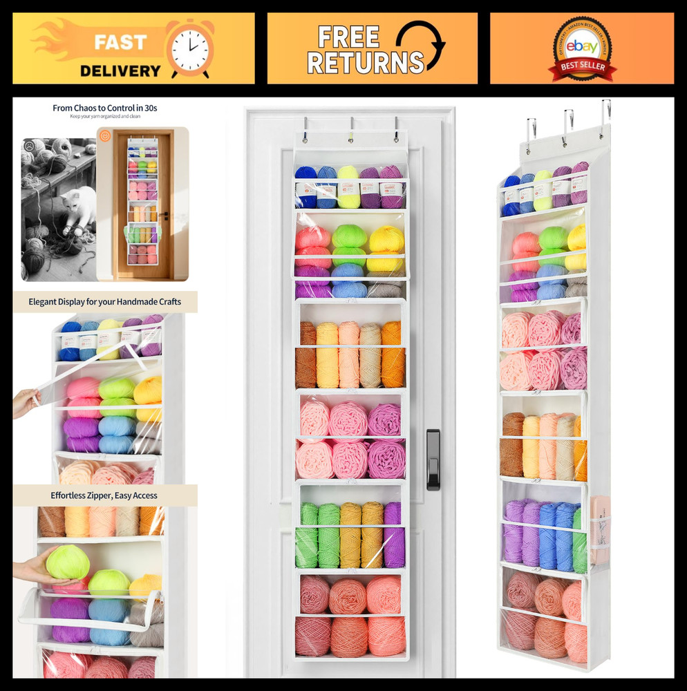 Large Capacity Yarn Storage Organizer - 6 Zippered Compartments, Dustproof, Clea