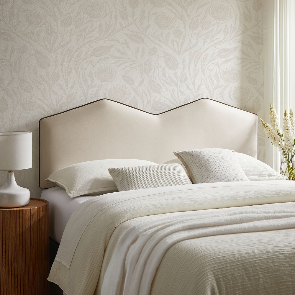 Cosette Performance Velvet Full Size Headboard in Alabaster