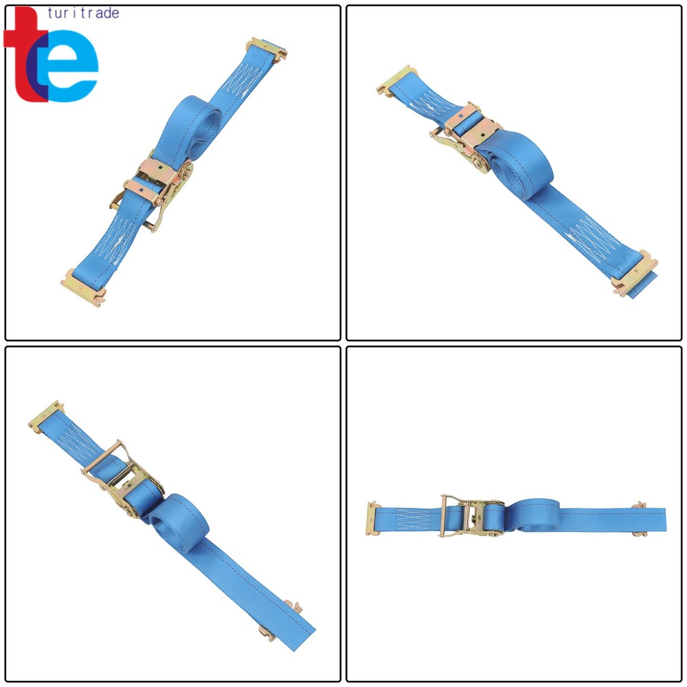 Wheel Chock Tie-Down Kit 4PCS E Track Wheel Chock 2PCS 7.5' Tie-Down Strap