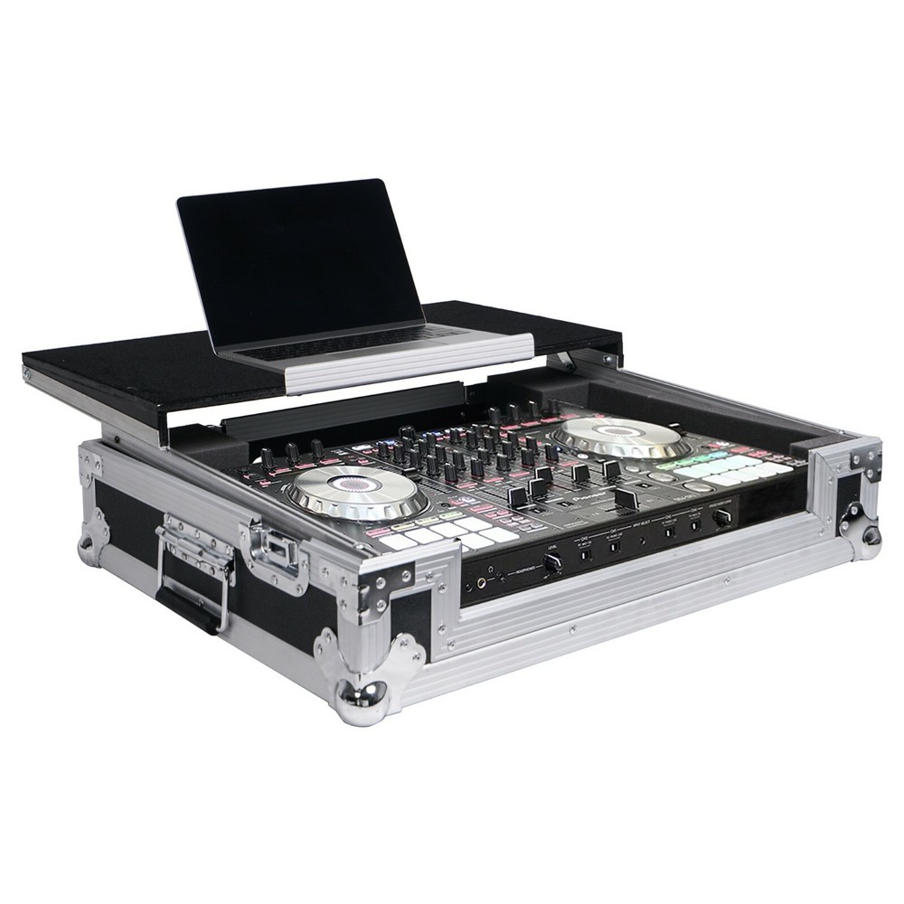 Sound Town DJ Controller Case Sliding Platform Wheels Rubber Hand (STRC-SRLT)