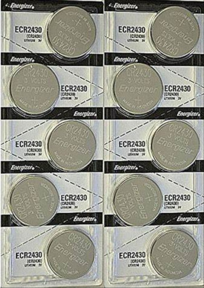 10 Energizer CR2430 3 Volt Lithium Button Cell Batteries
