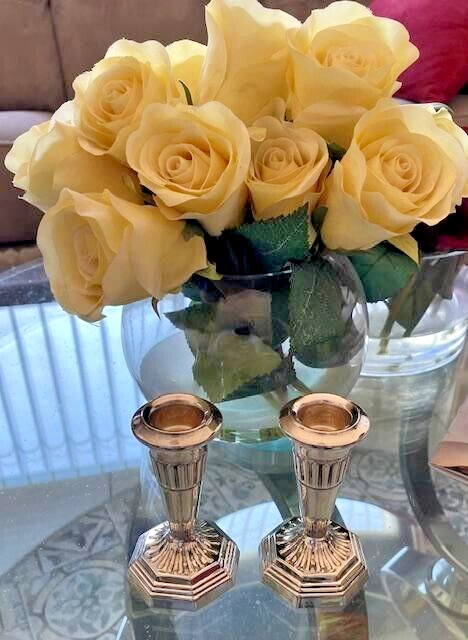 Sterling Silver Candle Sticks 3 1/2” Tall