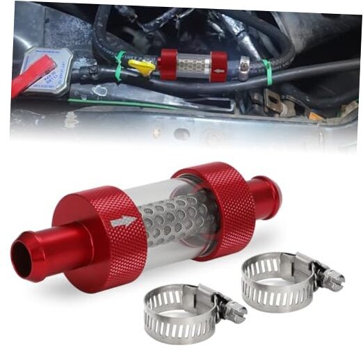 5/8" Universal Filter Inline Heater Core Coolant Filter Red