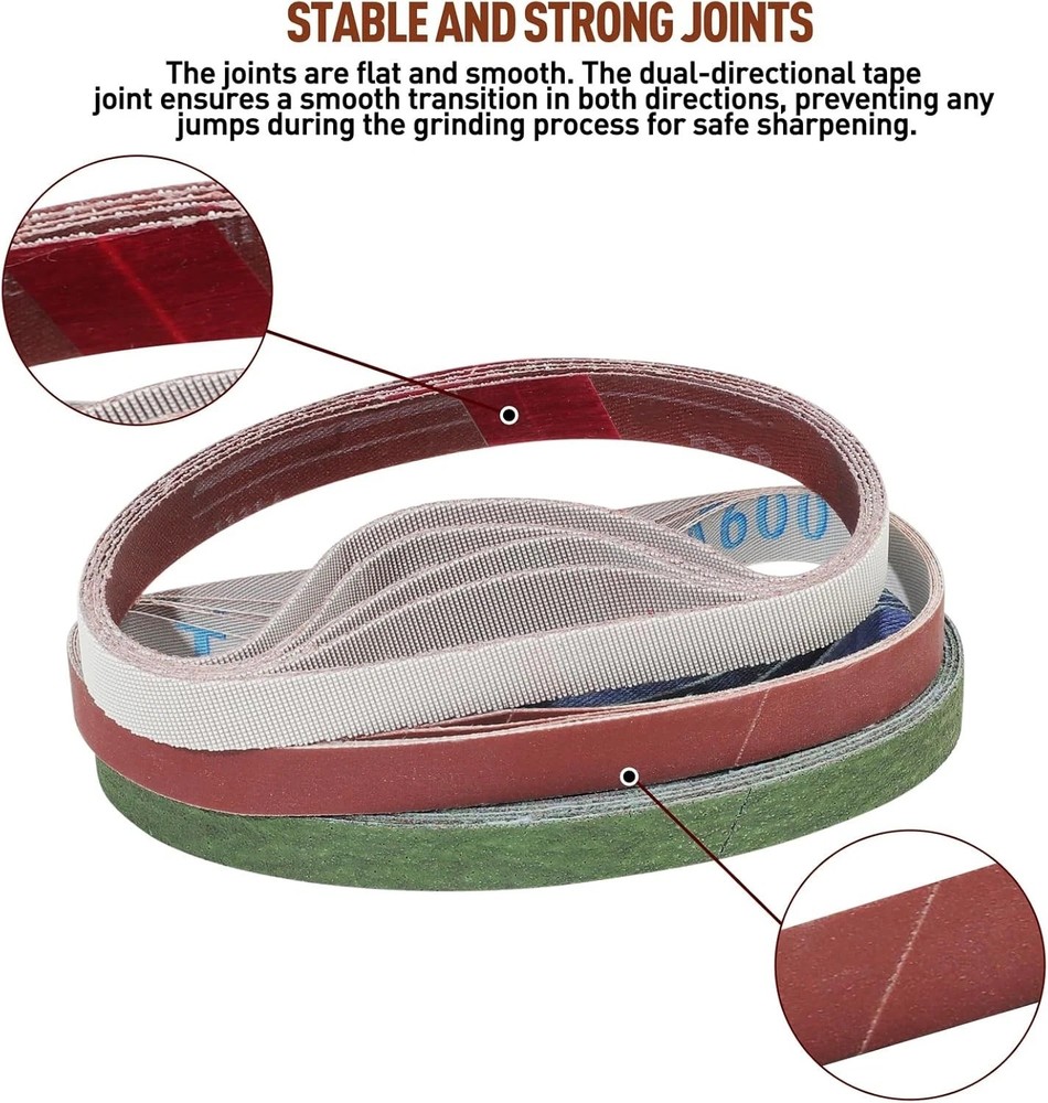 45 Pcs 1/2 x 12 Replacement Sharpening Belt Kit for Official Work Sharp New