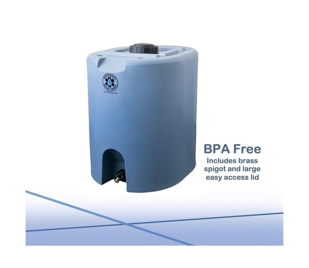 55 Gallon Stackable Emergency Water Storage Tank for Long-Term Drinking Water...