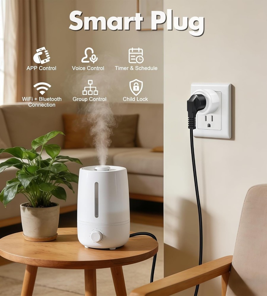 App-Controlled Mini Smart Plug - Voice Activated, Certified, Easy Setup