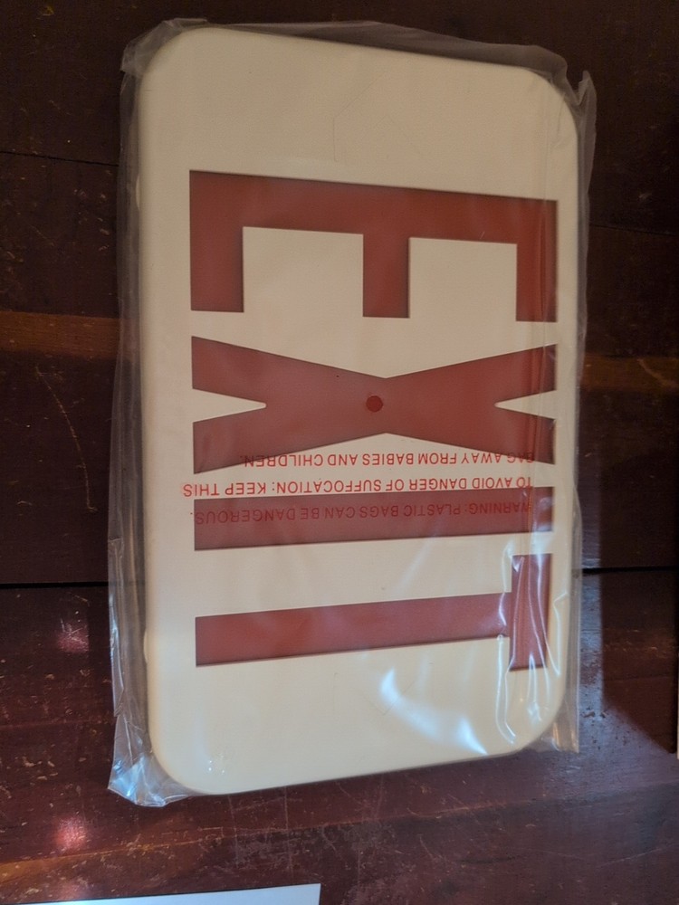 TCP Compact Exit Sign Red LED Emergency Exit Light Double Sided 22743 NOS