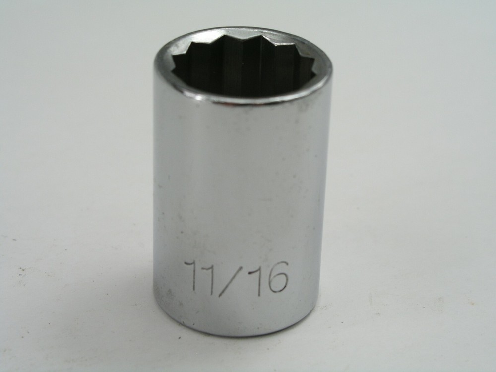 11/16 Socket 1/2" Drive 12pt , SK  Diamond Logo