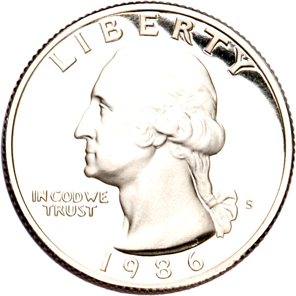 1986-S 25C (Proof) Washington Quarter