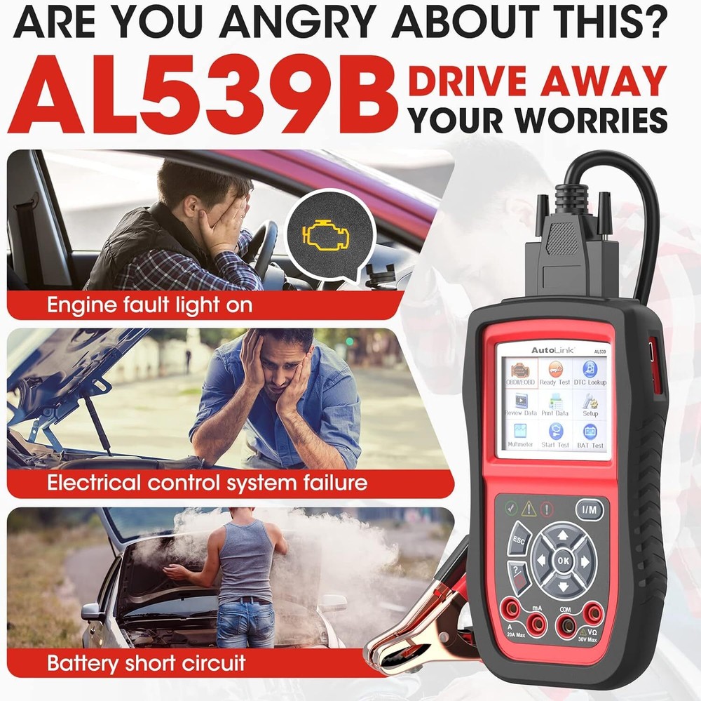 Autel AutoLink AL539B Electrical Battery Tester OBD2 Code Reader Diagnostic Tool