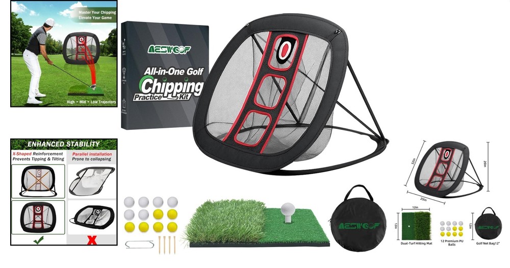 Durable Golf Chipping Net Set with Practice Balls - Elevate Your Skills Anywhere