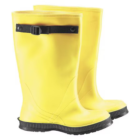 Dunlop 8805000 Overboots, Plain Toe, 17 In Height, Pull On Closure, Cleated