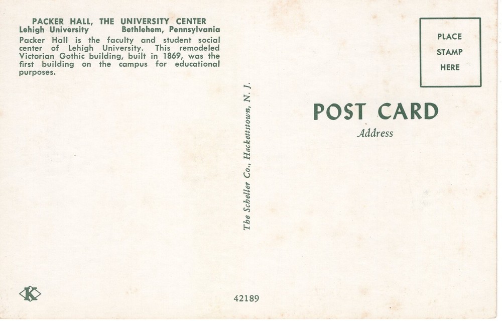 PACKER HALL, LEHIGH UNIVERSITY , BETHLEHEM, PA - PC4886