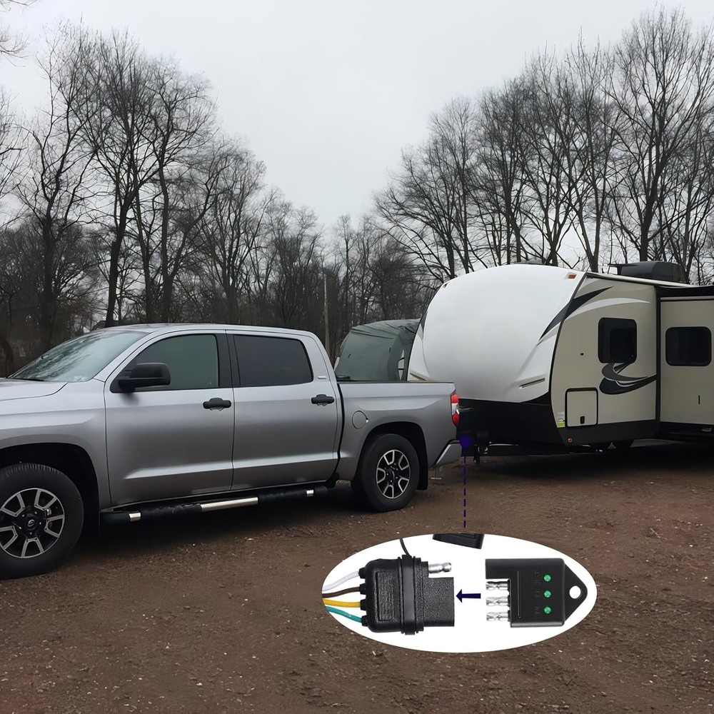 Weather-Resistant 4 Pin Trailer Tester - Ensures Optimal Light Functionality