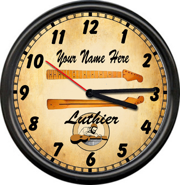 Personalized Luthier Stringed Instrument Maker Vintage Art  Poster Wall Clock