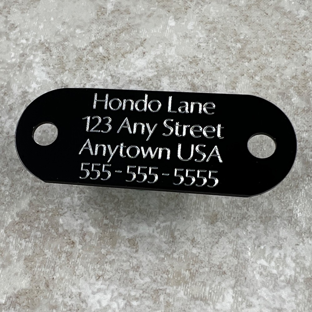 Custom Engraved Dog Tags Personalized Dog Collar ID Tags NAME PLATE BLACK MEDIUM