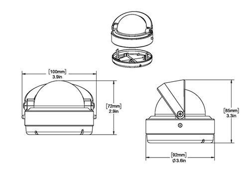 Ritchie Compass, Surface Mount, 2.75" Dial, Black. S-53