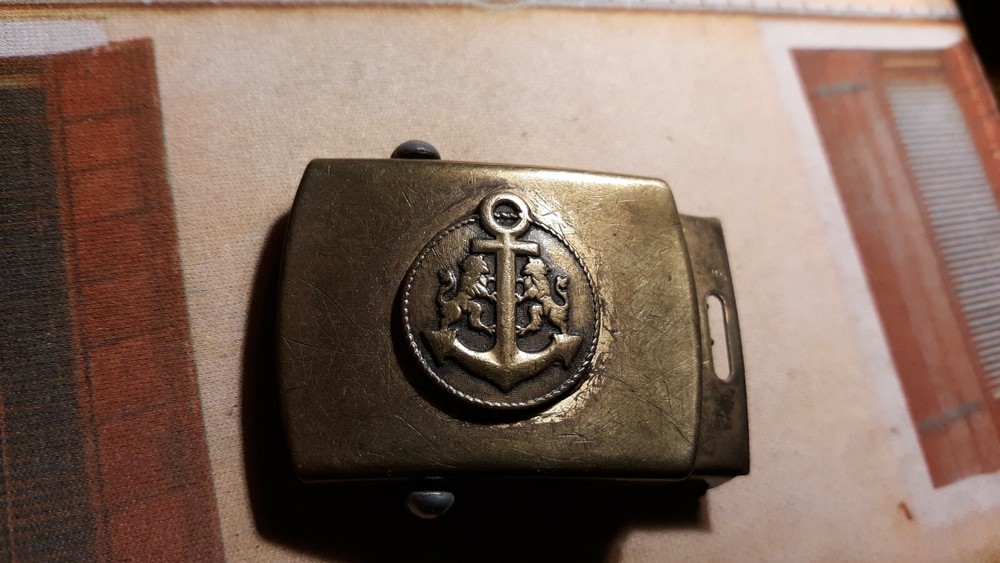US Navy Merit Solid Brass Belt Buckle Anchor