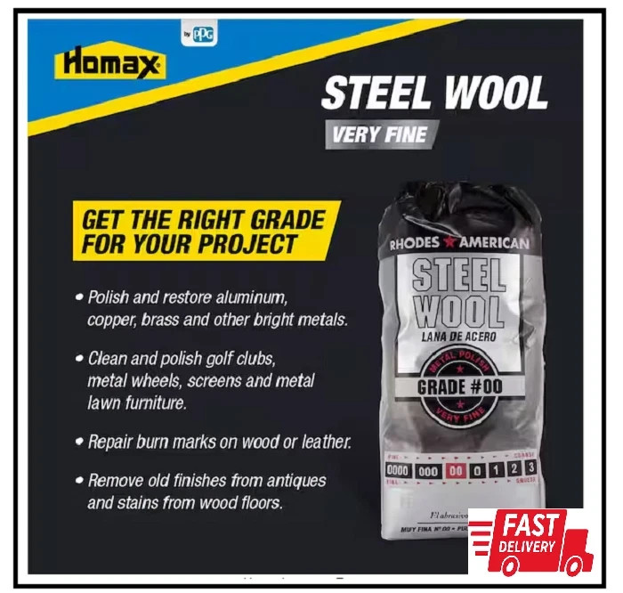 Fine Grade #00 Steel Wool (12-Pad)