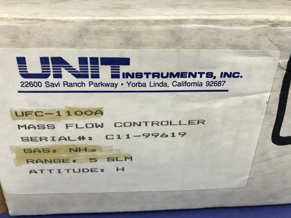 Unit UFC-1100A Mass Flow Controller, NH3, 5 SLM, Refurbished