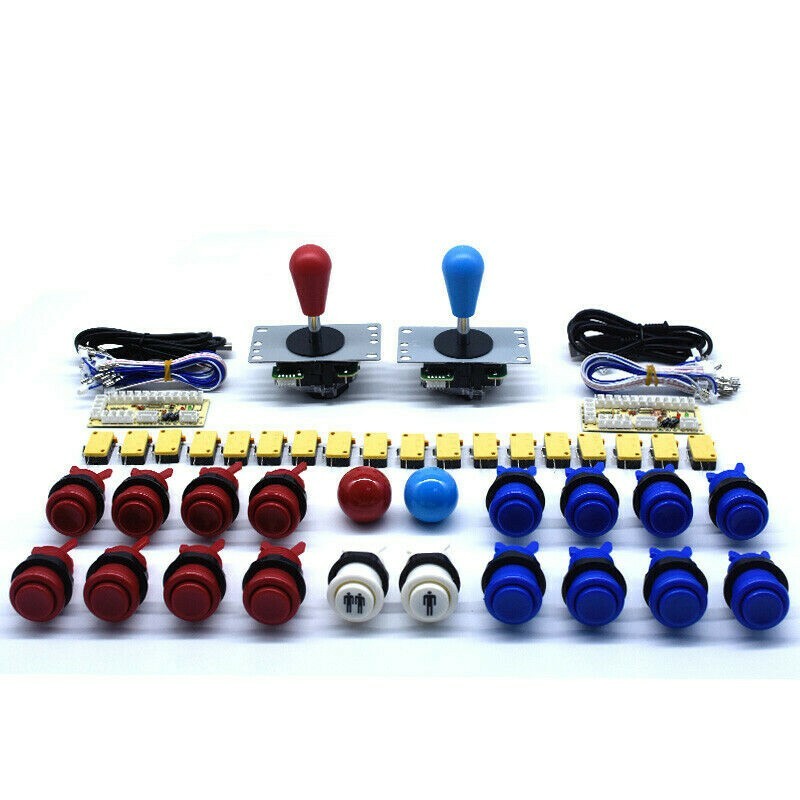 2 Players Arcade Buttons and Joystick Kit Controller USB Encoder MAME HAPP DIY