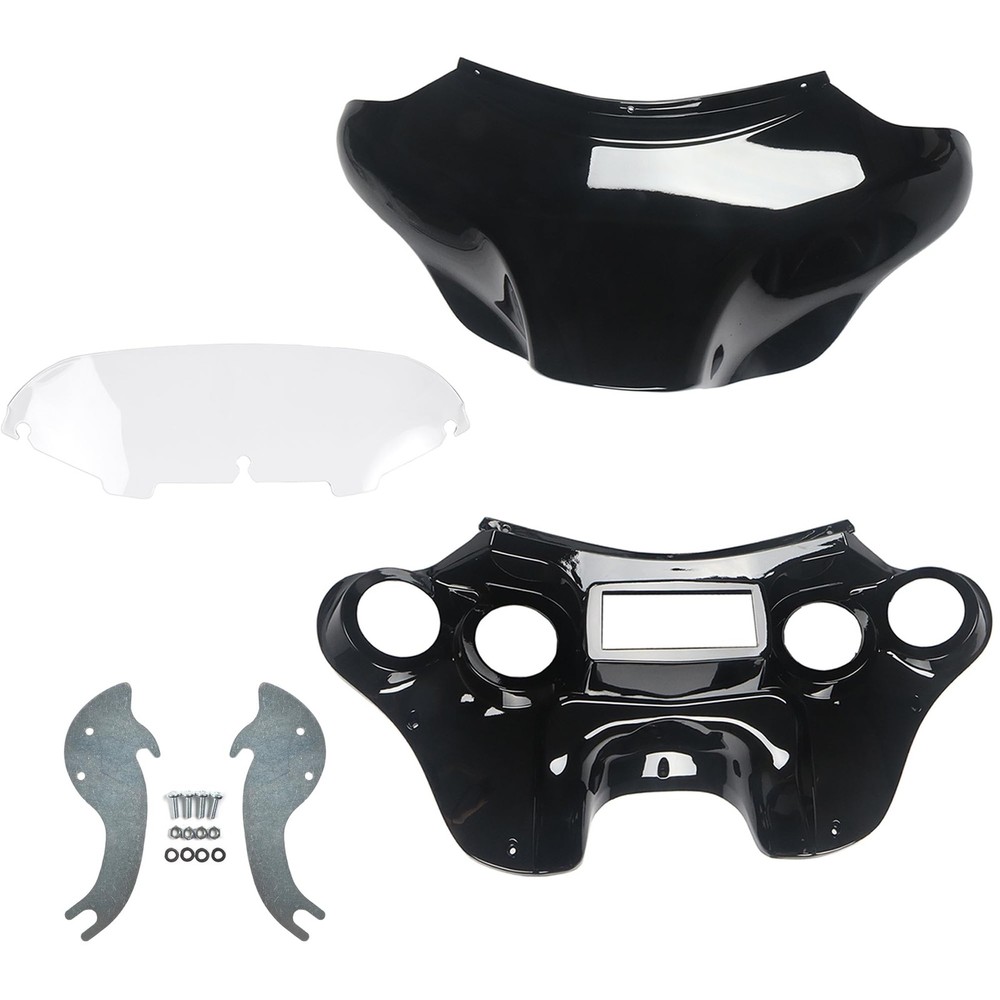 Batwing for HD Heritage Softail Fat Boy Clear Windshield 4 Speaker Mount