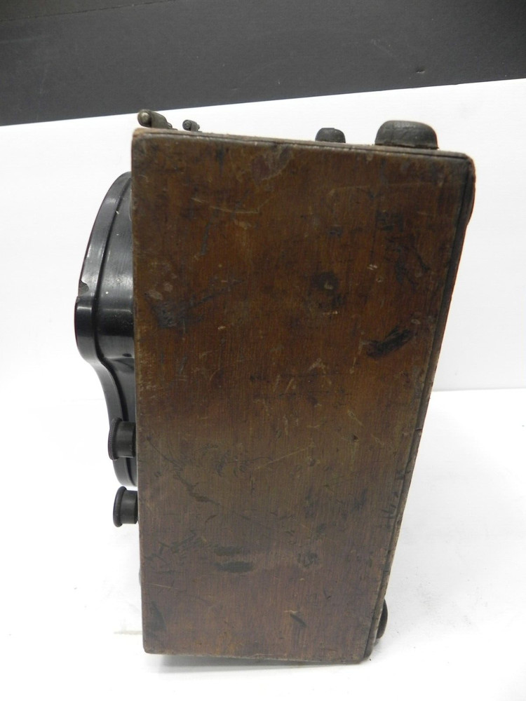 Vintage GE Voltmeter-Mirrored Scale-Wood Box