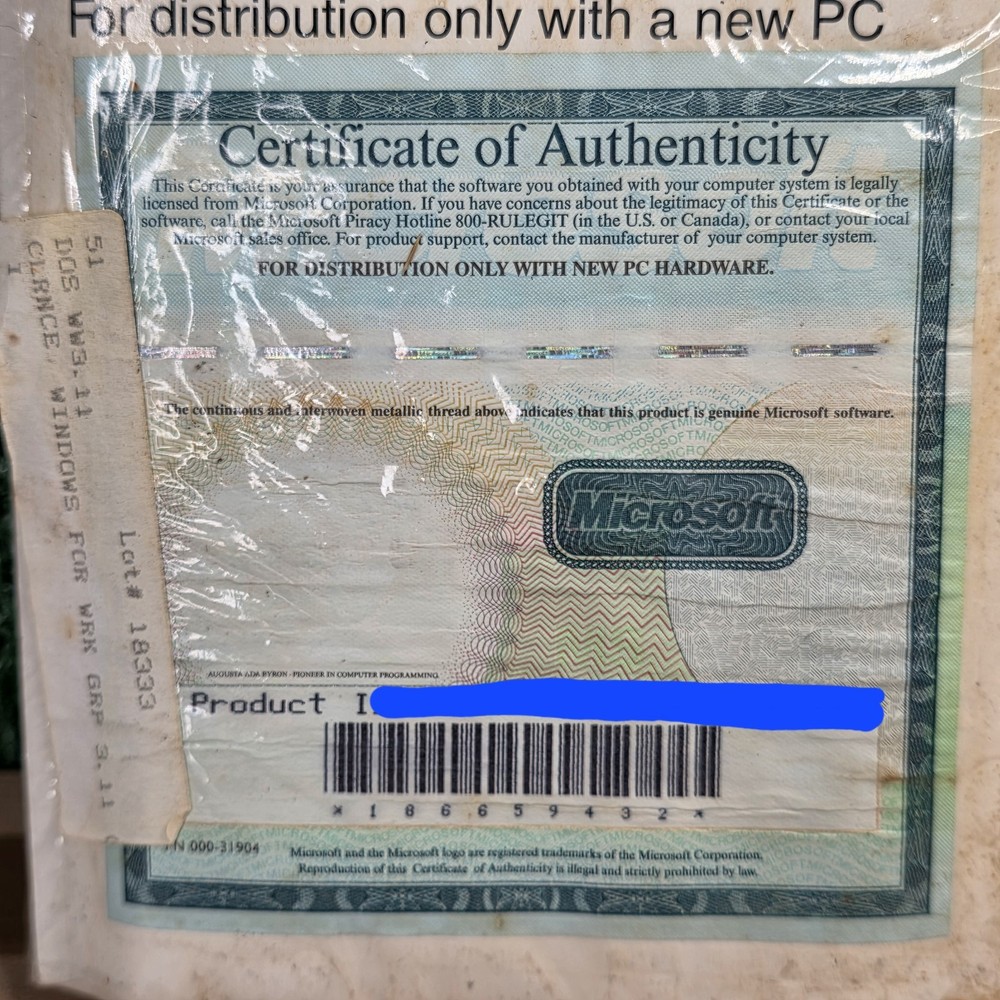 Microsoft MS-DOS 6.22 and Windows for Workgroups (V.3.11) Full Version